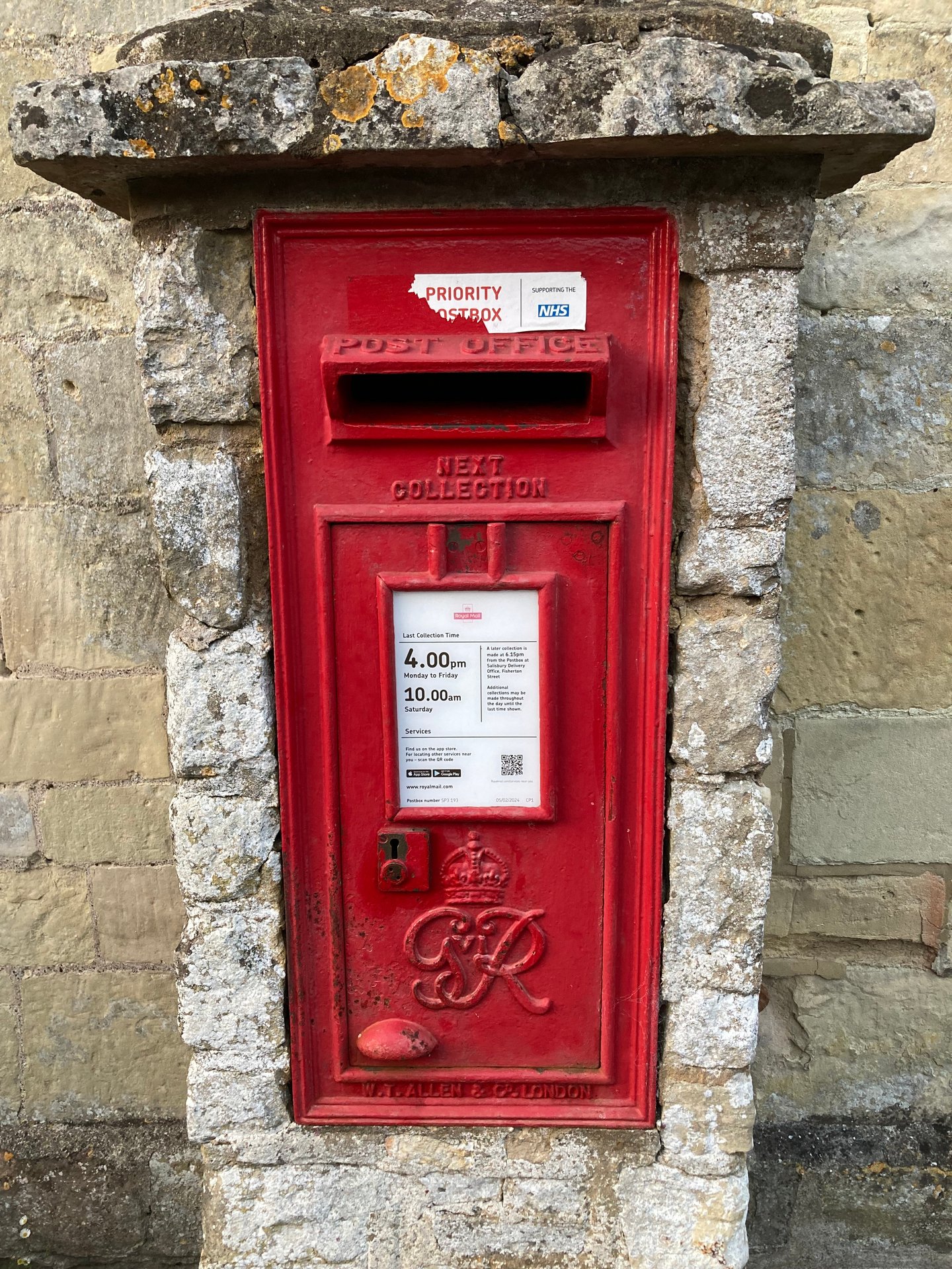 Post Office, Hindon, King George VI, Wall Box